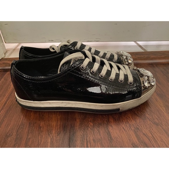 MIU MIU Crystal Cap Toe Sneakers - Picture 2 of 6